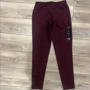 Burgundy Pants with Black Detail